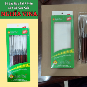 Bộ Lấy Ráy Tai 9 Món Cán Gỗ Cao Cấp NGHĨA VINA Bộ lấy ráy tai cao cấp và chuyên nghiệp Hoàn Thiện Tinh Xảo.