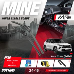 Wiper Frameless Single Blade TOYOTA YARIS CROSS 1 Pasang FREE BONUS