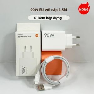 Xiaomi | Bộ Sạc Nhanh Xiaomi 90W 45W Turbo Kèm Cáp Type C Bộ Chuyển Đổi EU Tương Thích Với Nhiều Mẫu Xiaomi Redmi Poco
