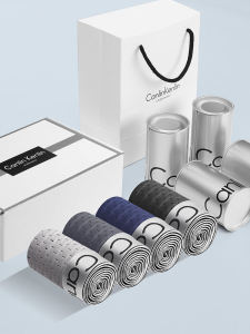 CK&LJRLTHO Mens Ice ผ้าไหม ต้านเชื้อแบคทีเรีย กางเกงใน บาง ระบายอากาศได้ดี กางเกงบ็อกเซอร์ กล่องของขวัญ ฤดูร้อน น้ำหนักเบา ชุดชั้นในใส่สบาย