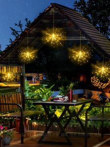 ไฟแสงอาทิตย์สำหรับสวนกลางแจ้ง ไฟตกแต่งวันหยุด ทนต่อฝน งานแต่งงาน ติดตั้งบนต้นไม้ ดอกทานตะวัน ไฟลูกโป่งดอกไม้ ไฟลูกปัดอัตโนมัติ