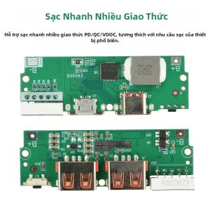 Aideepen | 3.7V Pin Lithium Ternary Bo Mạch Chủ Power Bank DIY Bảng Mạch Cho PD/QC/VOOC 2.5W Sạc Nhanh Tương Thích Với Aideepen