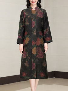 Silk Xiangyunsha Womens Double-Sided Wear Windbreaker 2025 New Style Autumn Fashionable Outerwear Vintage Regular Sleeve