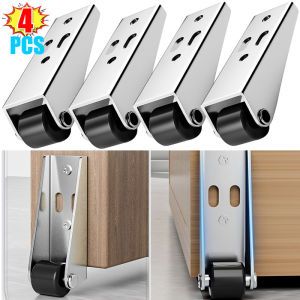 ประตูบานเลื่อนแนวตั้ง4ชิ้นลูกรอกติดตั้งได้ง่ายประตูเลื่อนล้อเลื่อนเงียบลูกกลิ้งทิศทาง