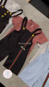 Baju Kodok Anak Import / Jumpsuit Anak Motif Lebah / Set Kemeja & Overall Anak / Jumper Keren Anak
