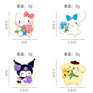 Bandai | 4/6pcs Cute Cartoon Enamel Pins Set Kawaii Anime Cat Penguin Frog Dog Metal Brooches Decorative Lapel Badges for Backpack