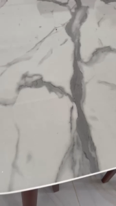 Bộ Bàn Ăn Gia Đình Gỗ Cao Su – 6 Ghế Cabin Mặt Giả Đá Sang Trọng - bh 1 năm