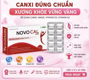 Canxi NOVOCAL caps bổ sung canxi đúng chuẩn Giúp xương chắc khoẻ (Hộp 30 viên)