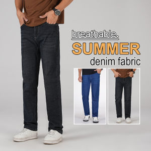 Mens Light Business Slim Fit Elastic Fabric Black Jeans 2025Autumn Winter High End Stretch Fabric Casual Long Pants Plus Size 40