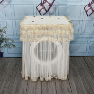 European Style Embroidered Cloth Art Automatic Drum Washing Machine Cover Dustproof Lace Sun Protection Bag Home Fabric