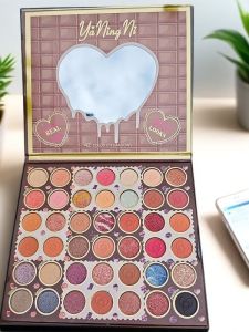 YANINGNI Velvet Eyeshadow Palette 42 Colors Earth Tone Matte Waterproof Stage Makeup Glitter Student Makeup Palette