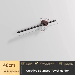 Morotel | Walnut Wood Towel Rack with Hanging Bar