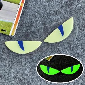 New Luminous 3D Demon Eye Cat Eye Design Motorcycle Sticker Glowing Headlight Decal For Scooters Decoration