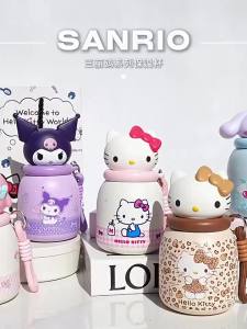 XW | X&W Sanrio Mini Insulated Bottle Stainless Steel Thermal Mug with Portable Handle&3D Doll Lid Leak-proof Lightweight Water Cups
