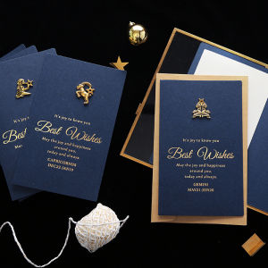 Creative DIY Birthday Gift Card Handwritten Message Card Christmas Valentines Day Greeting Card Zodiac Sign Retro Artistic