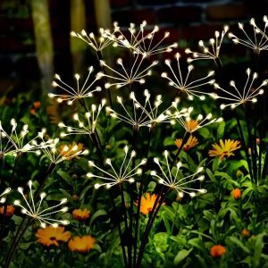 1PC Solar LED Firework Garden LightsOutdoor Waterproof Lawn LampLandscape Lightting For YardWalkwayPartyChristmas