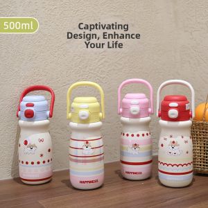 New Portable Cute Cartoon Stainless Steel Thermos Cup