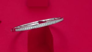 JIUZUAN 2mm 1.18CT D Color Moissanite Bangles For Women GRA Certified S925 Silver 18K White Gold Plated Diamond Bracelet Jewelry