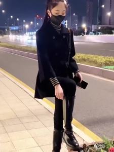 Trendy Slim-fit Mid-length Loose Korean-style Small Figure-friendly Double-faced Coat
