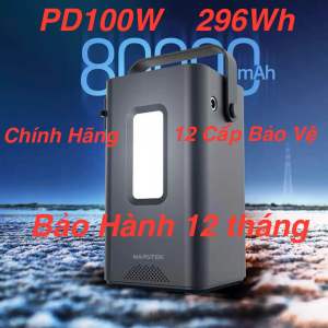 Pin Dự Phòng PD100W 80000mAh 296Wh/37V. 20V-5A Cao Cấp Chính Hãng Marstek 12 Cấp Bảo Vệ An Toàn Sạc Điện Thoại Laptop... Bảo Hành 12 Tháng. 8 Pin Lithium gói mềm x 10000mAh. 0984651088