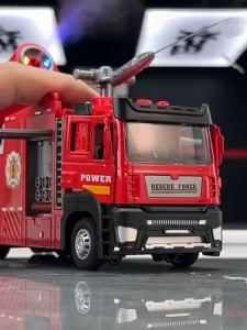 1:32 Alloy Model Toy Spray Fire Engine Cars Metal Diecast Water Spray Engineering Vehicle Doors Opened Sound Light Boys Gifts