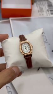 Đồng hồ nữ dây da mặt ovan phù hợp tay nhỏ GEDI 6675 chính hãng bảo hành 12 tháng chống nước tốt