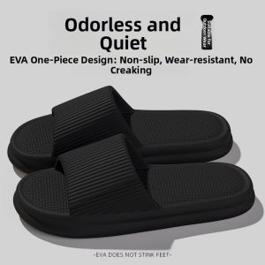 Mens Summer Outdoor Wear Thick Bottom Anti-Slip Beach Smell Proof Slippers Casual Style EVA Material Comfortable Home Slippers