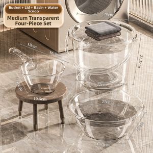 JXinJie | Transparent Durable Water Storage Bucket for Home and Dormitory Use Handheld with Lid Food Grade