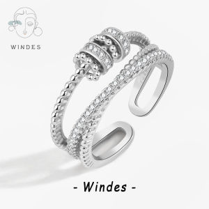 Zircon rotating bead good luck rotating ring women [WINDES]