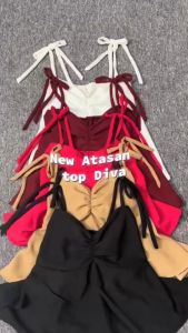 Ami Collection - Atasan Crincle Wanita Tali Singlet / Atasan Wanita Tanpa Lengan / Atasan Wanita Karet Smock Belakang