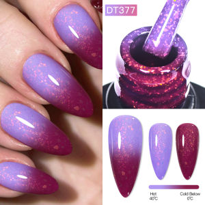 7ml Auroras Glitter Thermal Gel Nail Polish Temperature Color Changing Semi Permanent Soak Off UV Gel Varnish Nail Supplies DIY