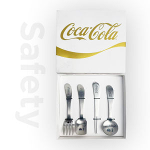 Coca-Cola | Coca Cola 4 Bộ Dao Kéo Bằng Thép Không Gỉ Thân Thiện Với Môi Trường Nhỏ Món Tráng Miệng Dĩa Trái Cây Dĩa Bộ Đồ Ăn Bánh Dĩa Bữa Tiệc Nhà Bếp Quà Tặng
