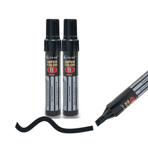 2-Pack Jumbo Broad Tip Black Marker Pens for Address & Identity Protection Extra Wide Chisel Point Fast-Drying Ink High Cover