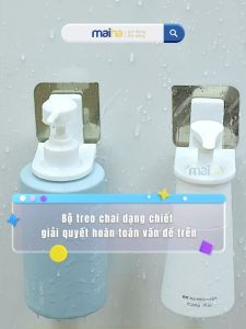 Bộ Móc Treo Dầu Gội Sữa Tắm Nước Rửa Tay Tiết Kiệm Không Gian Nhà Tắm Gồm 2 Vòng Tương Thích Nhiều Chai Lọ Dạng Nhấn