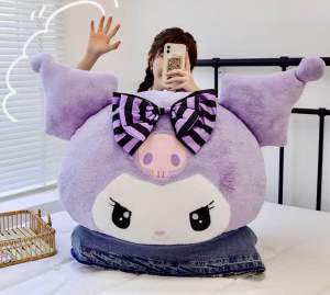 [SG STOCK] Kuromi 70cm Giant Bunny Plush Pillow | Cute Kawaii Soft Stuffed Toy | Kuromi Plush Cushion | Hugging Doll Gift