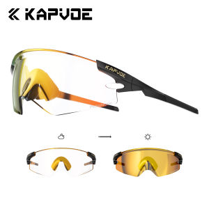 Kapvoe Photochromic Sports Sunglasses Road Bike Mountain Bicycle Glasses Goggle Eyewear for Man Women Cycling Glasses 2025
