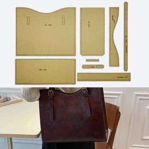 YOMDID 8PCS Business Shoulder Bag Making Kraft Paper Template DIY Handbag Template for Vintage Design Leather Craft Mold Kit