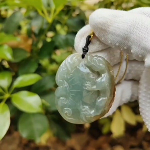 🌱🔥 Natural Type A Jadeite Pixiu Pendant – Wealth Magnet + Career Luck (Sku: pendant445)