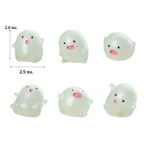 6 PC ตลกน่ารักรอบสีขาว Elf เรซิ่นหัตถกรรมรูปเล็กๆสําหรับบอนไซ Microlandscape Fairy Garden Decor