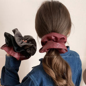 Extra Large Size Leather Hair Ties Womens Spring Beauty Mermaid Vintage Hong Kong Style High End Feeling Hair Bands Ball Head Accessories