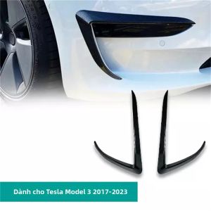 Ốp Đèn Sương Mù Cản Trước 1 Cặp Dành Cho Tesla Model 3 Model Y 2017-2023 Chất Liệu ABS Kiểu Dáng Cánh Gió Bền Phụ Kiện Ô Tô