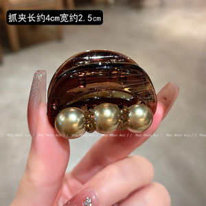 Champagne Pearl Small Hair Clip Stylish Hair Accessories Womens Popular Luxury Bangs Clip Half up Hair Clip New Model