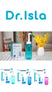 Dr.Isla ขวดล้างจมูก+เกลือ *10 ซอง 300ml/330ml ที่ล้างจมูก ขวดล้างจมูก พร้อมผงเกลือ มีหัวเปลี่ยน ใช้งานง่าย ใช้ได้ทั้งเด็ก และผู้ใหญ่ ขวดล้างจมูกทำความสะอาดโพรงจมูก ขวดล้างจมูกแบบใช้มือกด NASAL WASH