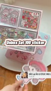 Hộp Sticker 100 Tấm Mebaubong Sticker Cute Khoảng 100 Miếng Nhỏ Dán Sách Vở Hộp Bút Cốc Laptop