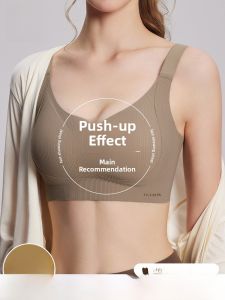 Miiow | Wireless Comfortable Bra Womens Seamless Underwear Prevents Sagging No Steel Ring Collection Fixed Cup Gathered Design