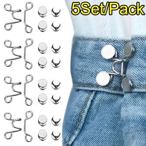 5/2/1Set Pant Waist Tightener Pants Tightener for Waist No Sewing for Women Jeans Button Pins