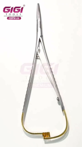 GIGI Tools Mathieu Needle Holder 14cm Tungsten Carbide Tips Gold Plated Handle Stainless Steel Surgical Suturing Instrument