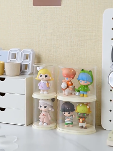 Large capacity dustproof waterproof desktop storage box Pop Mart toy doll display box
