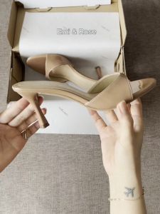 Guốc cao gót nữ 8cm màu be Emi & Rose - LILY HEELED MULES beige