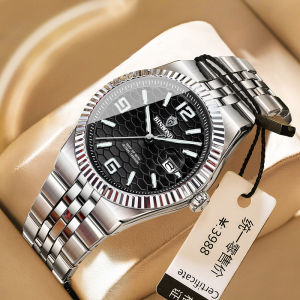 Đồng Hồ Thạch Anh Thời Trang Nam BINBOIND 8181 Chống Nước Có Đèn Ban Đêm Và Lịch Dây Thép Không Gỉ Chống Sốc Dành Cho Doanh Nhân